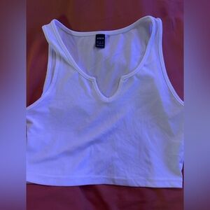 SHEIN White Ribbed Tank Top